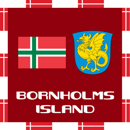 National ensigns of Denmark - Bornholms islandのイラスト素材