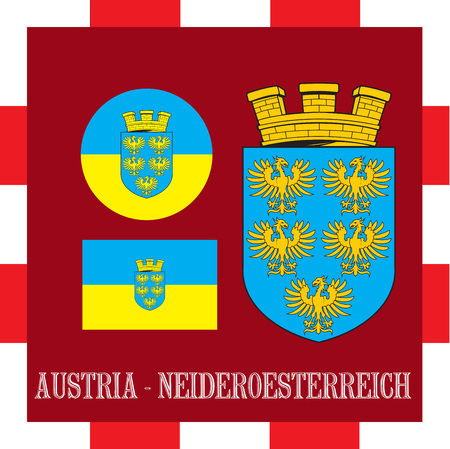 National ensigns of Neideroesterreich - Austriaのイラスト素材