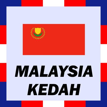Official ensigns, flag and coat of arm of Malaysia - Kedahのイラスト素材