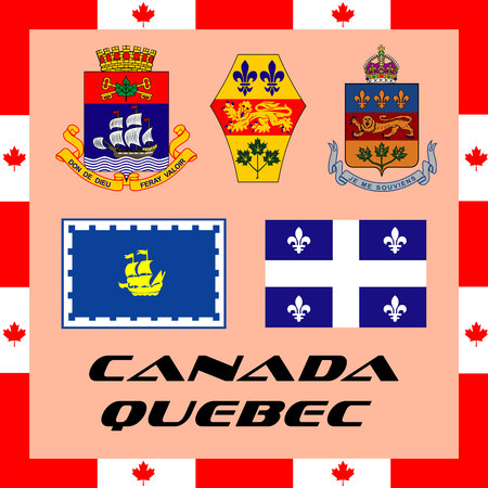 Official government elements of Canada - Quebecのイラスト素材