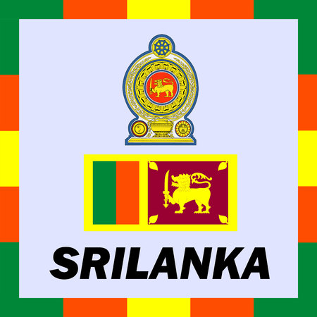 Official ensigns, flag and coat of arm of Srilankaのイラスト素材