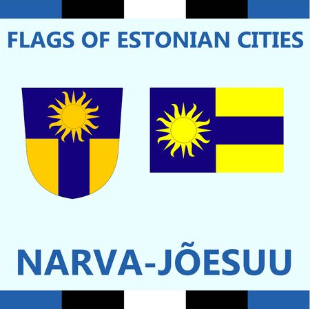 Flag of Estonian city Narva-Joesuluのイラスト素材