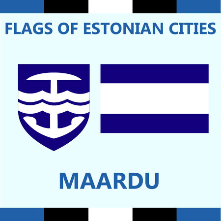 Flag of Estonian city Maarduのイラスト素材