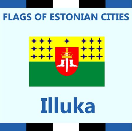 Flag of Estonian city Illukaのイラスト素材