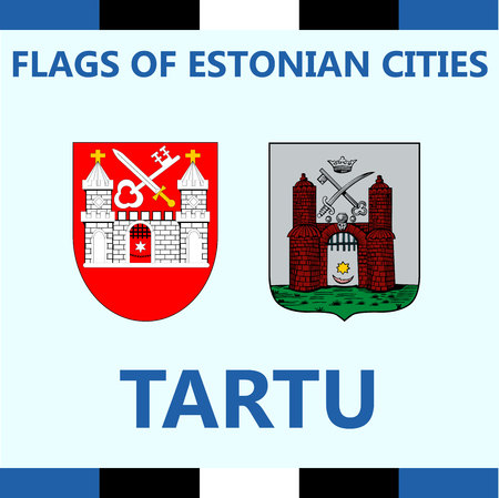 Flag of Estonian city Tartuのイラスト素材