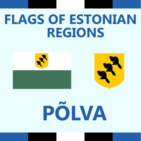 Flag of Estonian region Polvaのイラスト素材