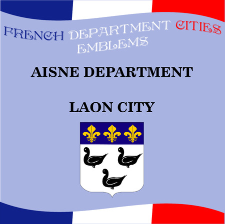 Official emblems of cities of French department Aisneのイラスト素材