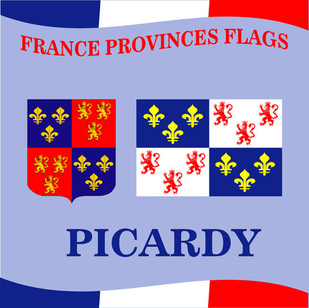 Flag of French province Picardyのイラスト素材