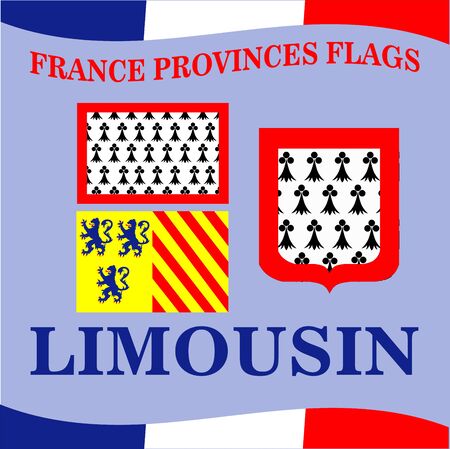 Flag of French province Limousinのイラスト素材