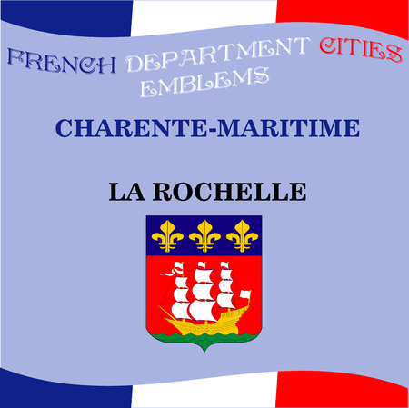 Official emblems of cities of French department Charente Maritimeのイラスト素材