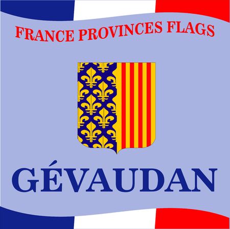 Flag of French province Gevaudanのイラスト素材