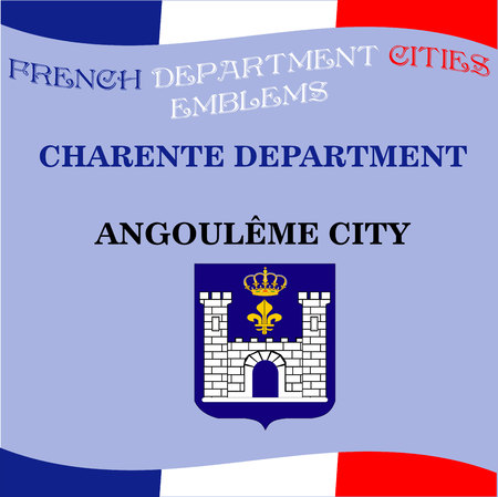 Official emblems of cities of French department Charenteのイラスト素材