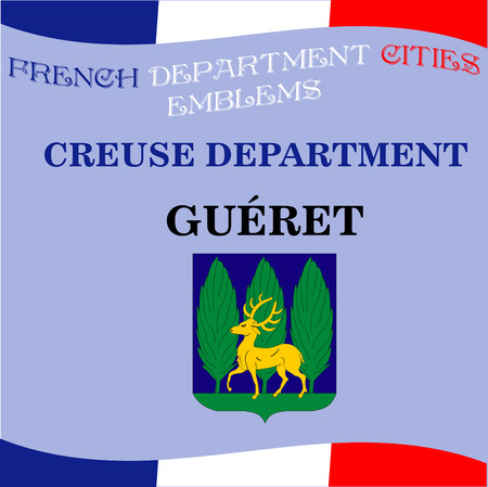 Official emblems of cities of French department Creuseのイラスト素材