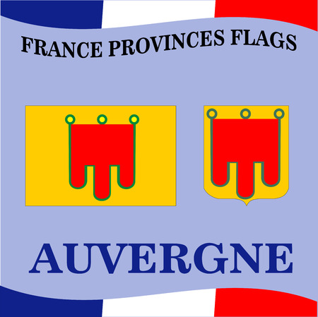 Flag of French province Auvergneのイラスト素材