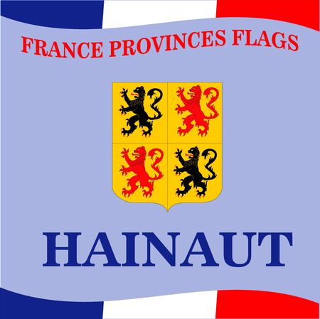 Flag of French province Hainautのイラスト素材