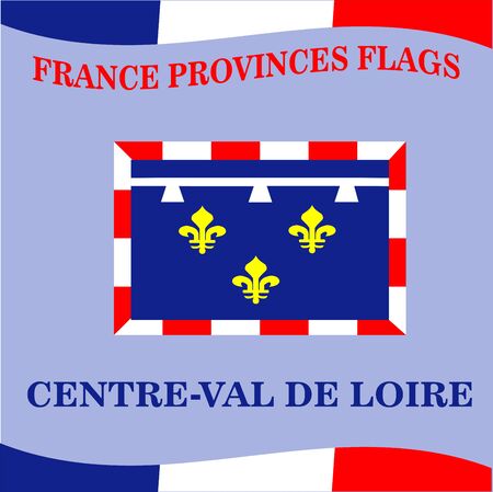 Flag of French province Centre Val De Loireのイラスト素材