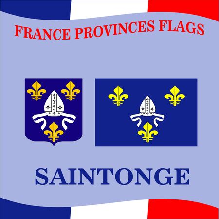 Flag of French province Saintongeのイラスト素材