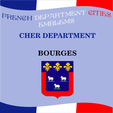 Official emblems of cities of French department Cherのイラスト素材