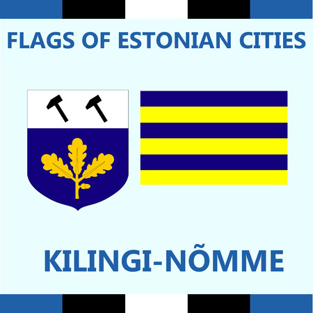 Flag of Estonian city Kilingi-nommeのイラスト素材