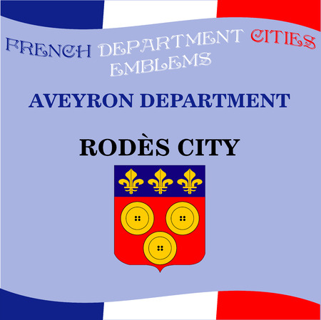 Official emblems of cities of French department Aveyronのイラスト素材