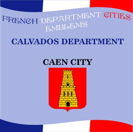 Official emblems of cities of French department Calvadosのイラスト素材