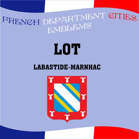Flags and emblems of French department cities.のイラスト素材