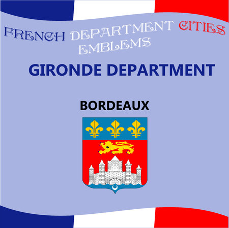 Flags and emblems of French department cities.のイラスト素材