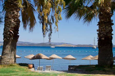 view of the sea from a beachの写真素材
