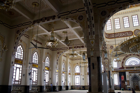 the interior of the mosque in Egyptのeditorial素材