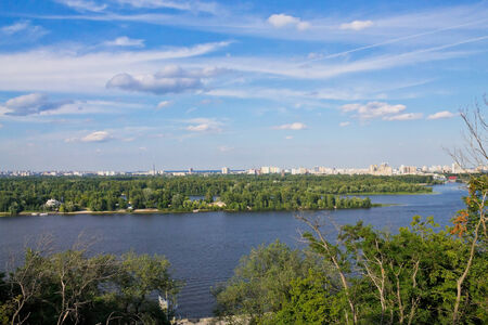 View on the banks of the Dnieper to Kiev