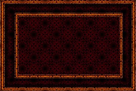 abstract patterned burgundy background with a yellow borderの写真素材