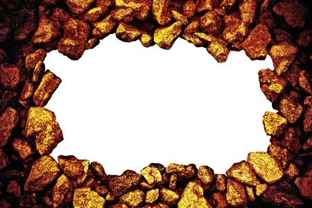 gold frame made of small stones closeupの写真素材