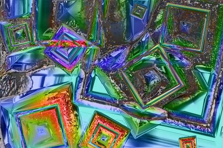 blue and green abstract background with geometrical figuresの写真素材