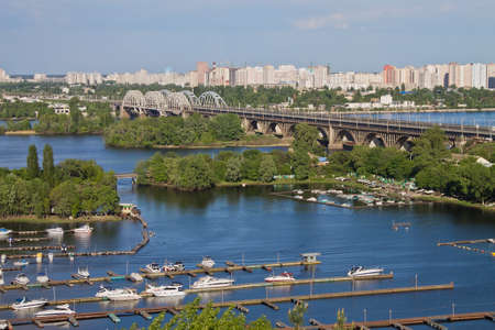 Kiev summer landscape with view down the Dneprの写真素材