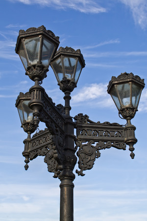 street lamp in the old style against the skyの写真素材