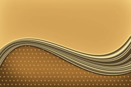 gold abstract background with wavy linesの写真素材