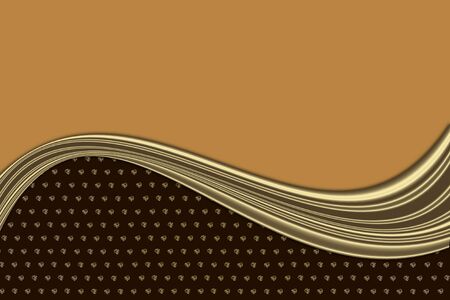 abstract beige background with golden wavy lineの写真素材