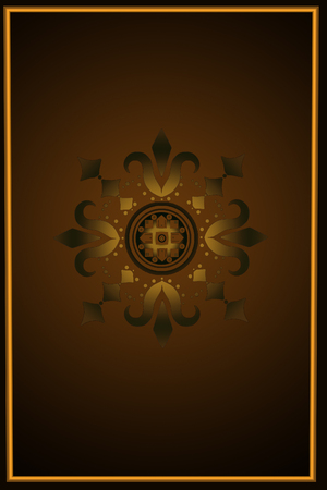 brown background with a yellow floral patternの写真素材