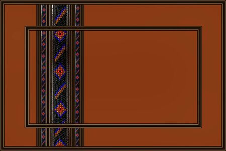 frame with an ornament from a bead patternの写真素材