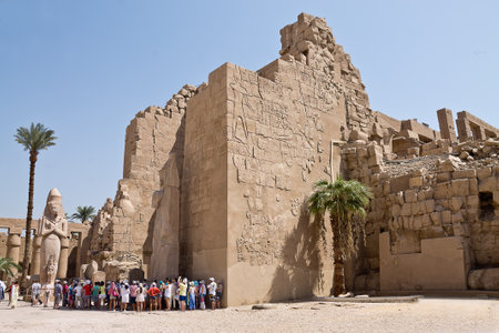 part of the dilapidated walls of Luxor Templeのeditorial素材