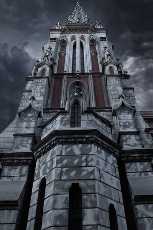 Nicholas church in Kiev, on the background of a stormy skyの写真素材