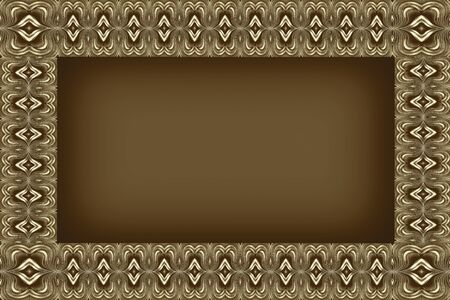 beige frame with abstract monochrome patterned borderの写真素材