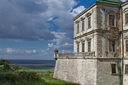 Valley and the angle Pidhirtsi Castle Ukraineのeditorial素材