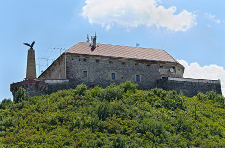 Mukachevo castle Palanok 14th century, landmark ukraineのeditorial素材