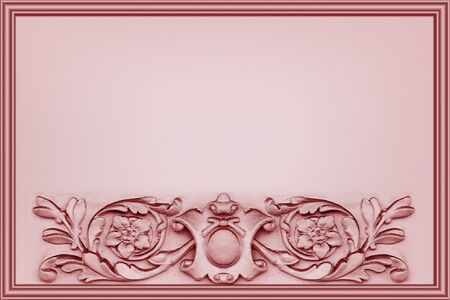 horizontal pink background decorated with a bas-reliefの写真素材