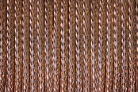 close-up horizonta imagel copper wire backgroundの写真素材