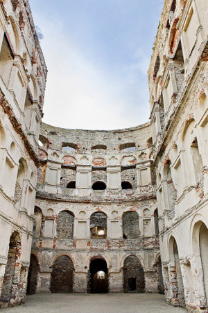 Ujazd, Poland - October 19: the ancient castle of the 17th century KrzyÅ¼topÃ³r October 19, 2019 in Ujazd, Polandのeditorial素材