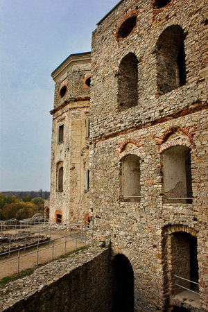Ujazd, Poland - October 19: the ancient castle of the 17th century KrzyÅ¼topÃ³r October 19, 2019 in Ujazd, Polandのeditorial素材