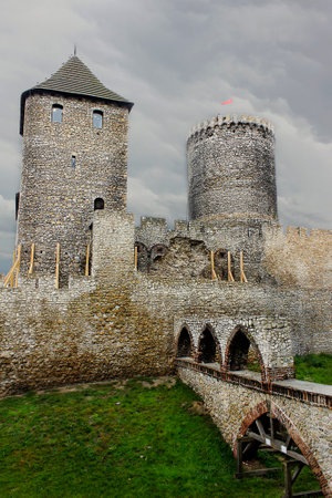 Bedzin, Poland - october 5: Ancient medieval castle, Europe october 5, 2019 in Bedzin, Polandのeditorial素材