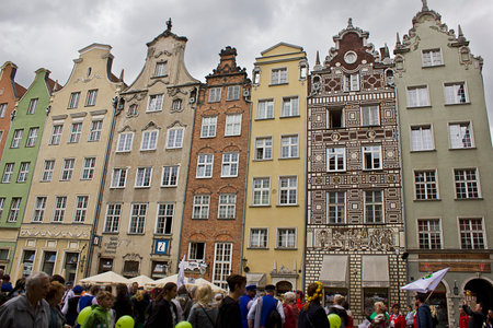 Gdansk, Poland - august 6: Old buildings on august 6, 2021 in Gdansk, Polandのeditorial素材